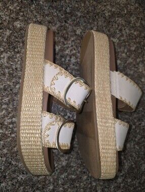 White Strappy Espadrille Platform Sandals